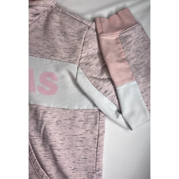 Adidas Women's Pink Heathered Pullover Hoodie Sweatshirt Kangaroo Pocket Size 1x - Picture 10 of 10